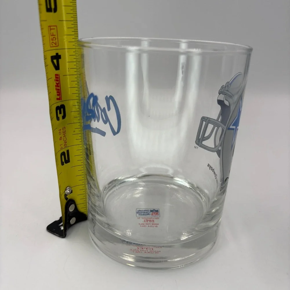 Papel Dallas Cowboys Rocks Glass NFL Clear Silver Blue Excellent Helmet Logo